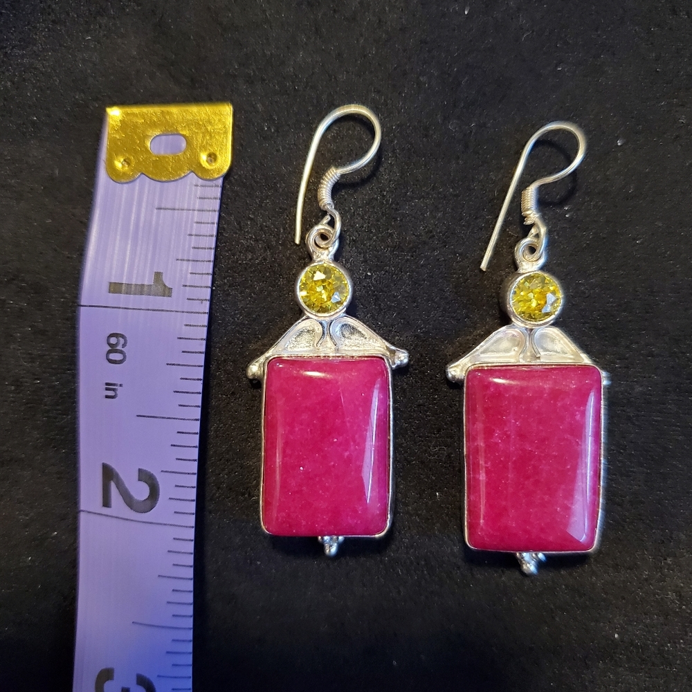 925 Silver Semi-precious Stones Handmade Earrings